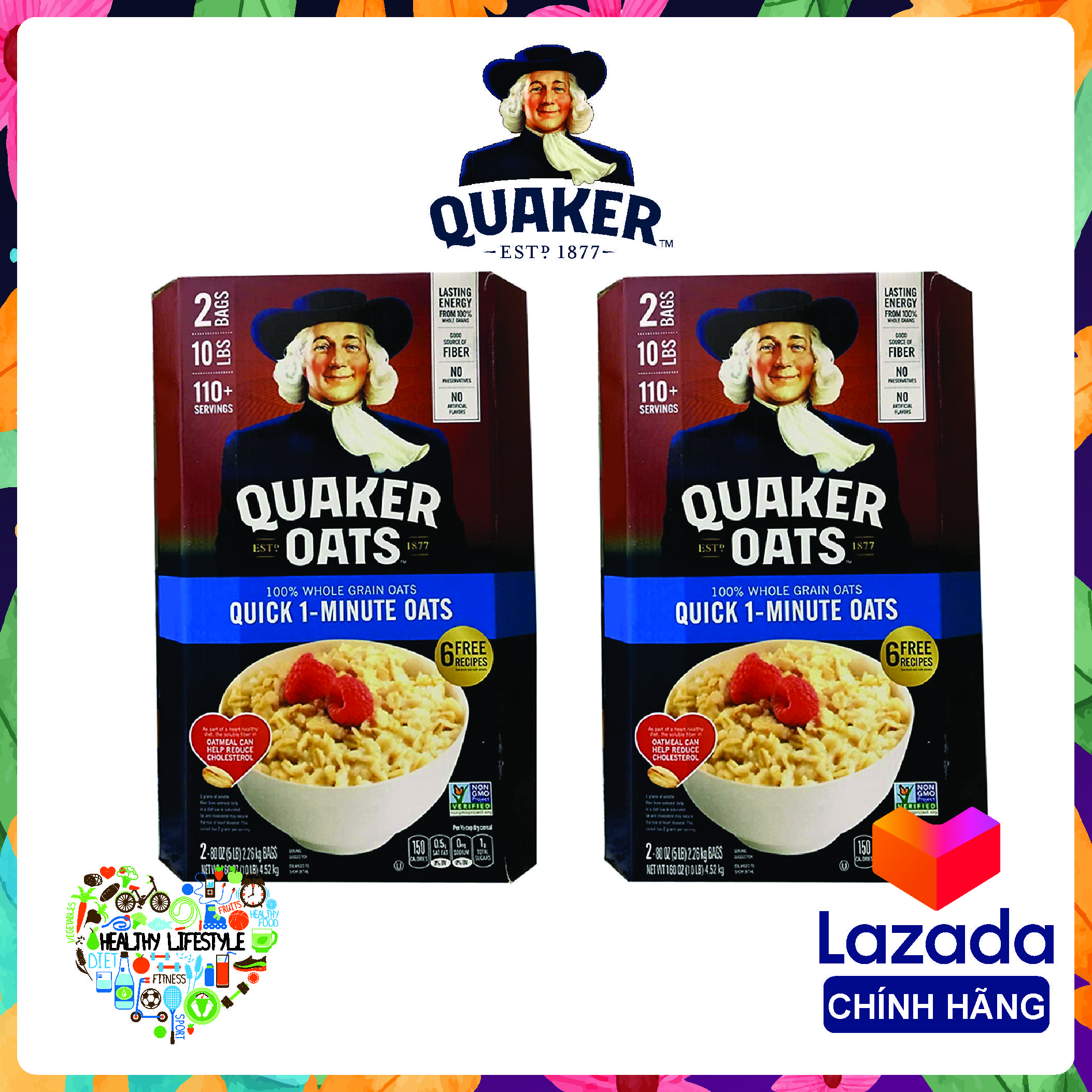 Yến Mạch Quaker Oats 1 Minute dạng hạt cán vỡ 4.52kg