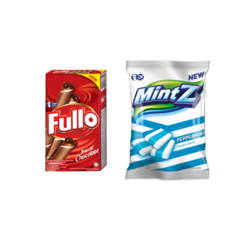 Combo Fullo tiện lợi + Mintz _ Combo bánh quế nhân kem choco / vani Fullo và kẹo mềm bạc hà Âu Mintz peppermint
