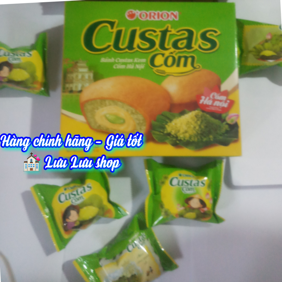 Bánh custas orion kem cốm hà nội hộp 12 bánh *23g