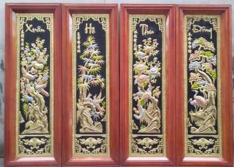 tứ quý  chất liệu đồng hàng siêu đẹp