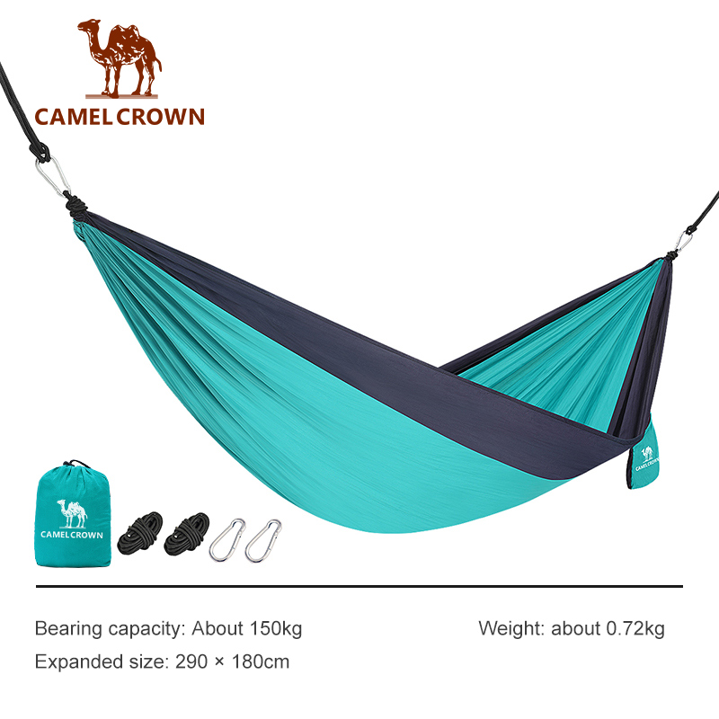 Camel Crown Võng Ngoài Trời Võng Xích Đu Du Lịch Dã Ngoại Cắm Trại Tải Trọng Cao Chống Lật Tiện Dụng A1S3LU101 Màu Xanh Lá/Xanh Dương