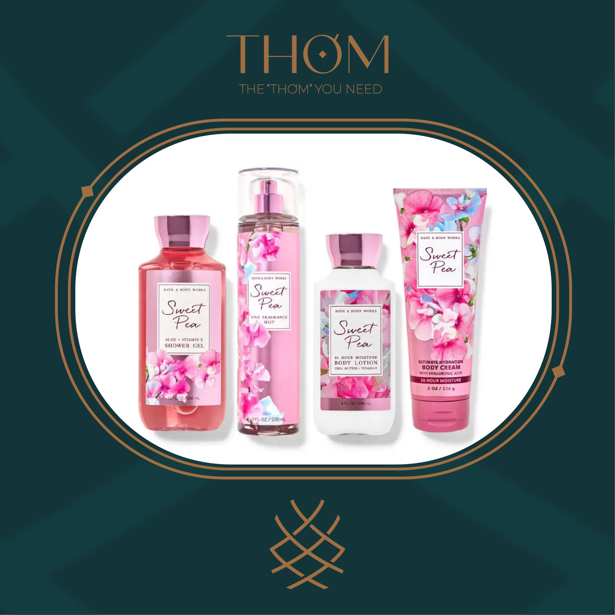 Sweet pea | sản phẩm tắm dưỡng xịt thơm toàn thân bath & body works