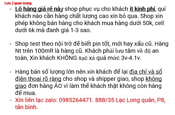 Giảm 55% giá sỉ Combo Pin Sạc 18650 tháo máy cho thiết bị cầm tay, sạc dự phòng--BAO TEST lại cho lô 39 cell