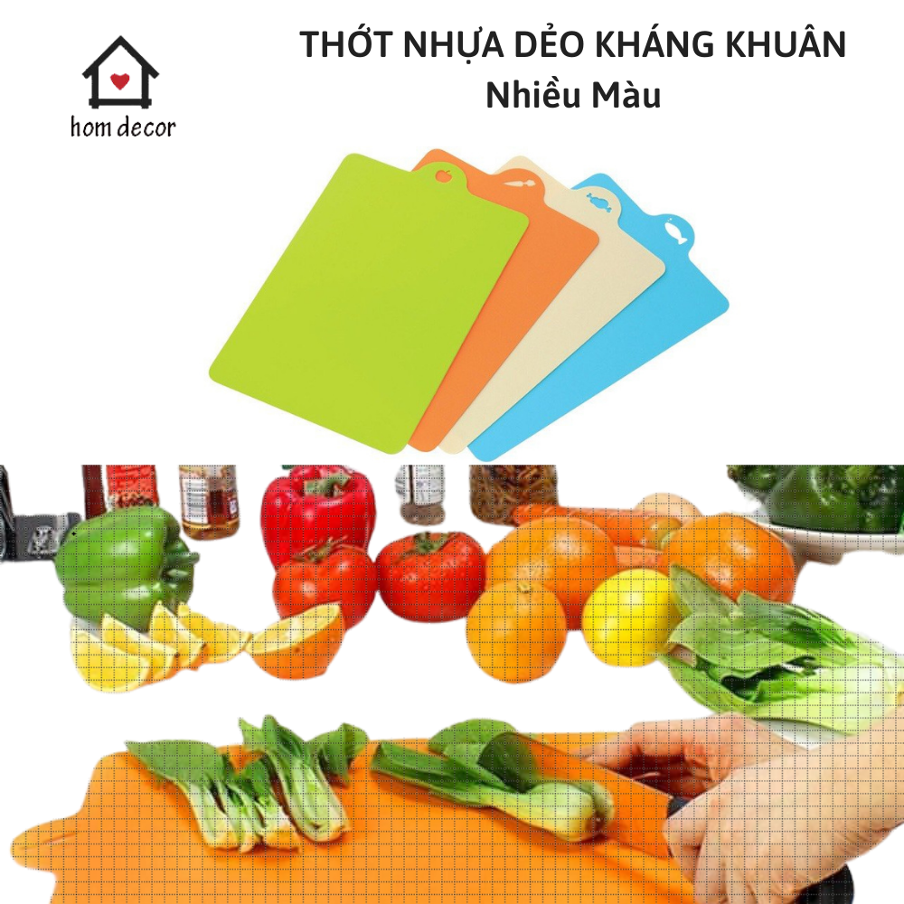Thớt Nhựa Dẻo Kháng Khuẩn PP Cao Cấp ,Thớt Thái Chống Trơn Trượt, Dễ Vệ Sinh, Có Nhiều Màu