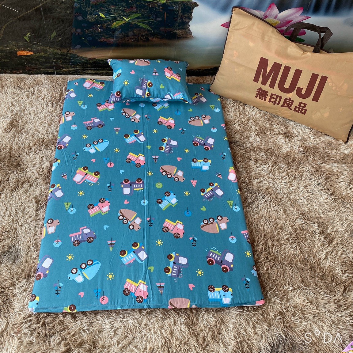 Bộ Đệm Ngủ Và Gối Nằm cho bé ☘️ Set đệm gối cho bé đi học mẫu giáo