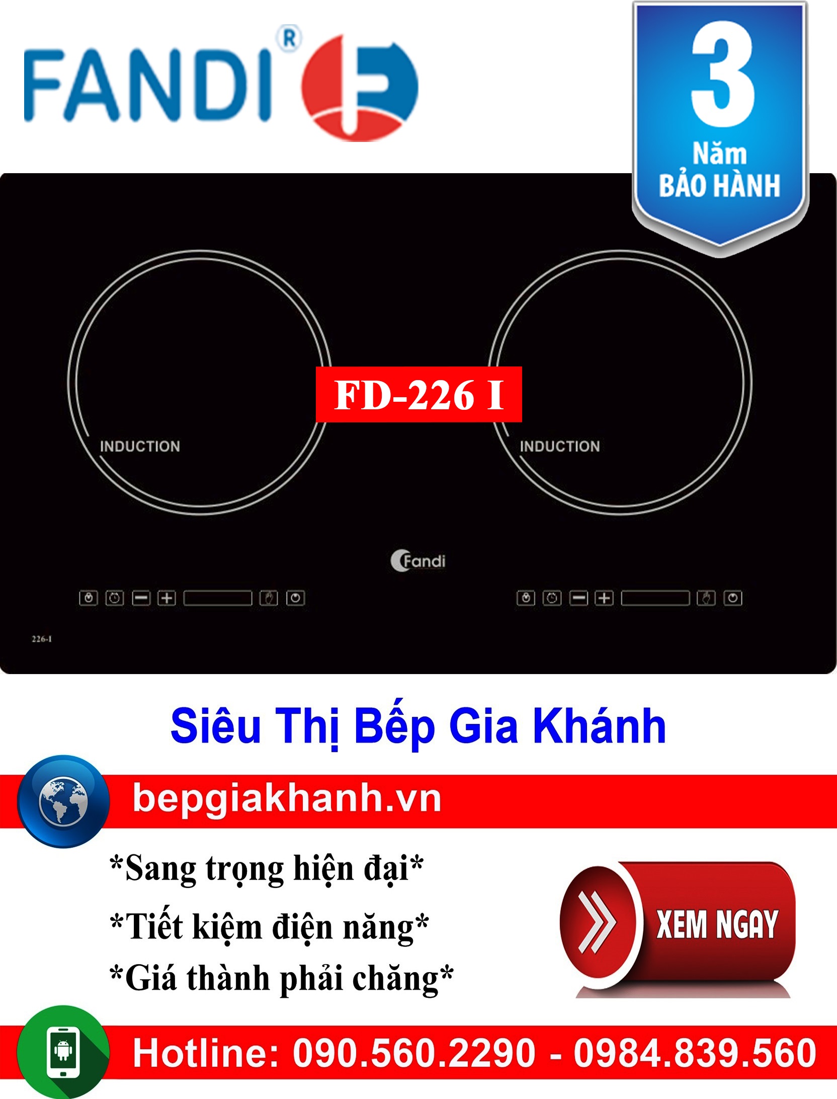 [HCM]Bếp từ đôi Fandi FD-226 I, bếp từ, bếp điện từ, bếp từ đôi, bếp điện từ đôi, bếp từ giá rẻ, bếp điện từ giá rẻ, bếp từ đơn, bep tu don, bep tu