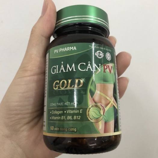 Viên Uống Giảm Cân Pv Gold hỗ trợ giảm cân hiệu quả Dược Phúc Vinh 60 Viên