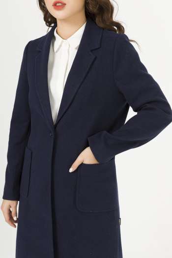 Áo khoác dạ dáng dài GBT011 LAMER L65W19T038-S3200 (Xanh tím than)