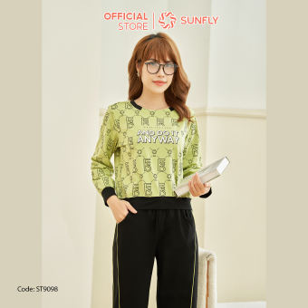 Đồ Bộ Nữ Mặc Nhà Cotton SUNFLY Áo Dài Quần Dài ST9098