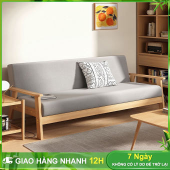 BOHO Ghế sofa gỗ cao cấp hiện đại Ghế đôi sofa thông decor đẹp Sofa phòng khách đơn giản Ghế văng nỉ khách vải nhung cao Bảo hành 12 tháng