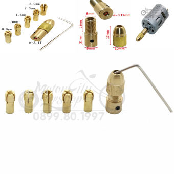 Bộ đầu kẹp chế máy khoan mini cầm tay từ motor trục 3.17mm 7 chi tiết tiện dụng