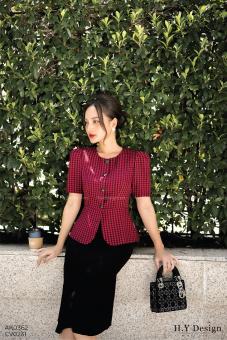 Áo ký giả cách điệu (Kẻ đỏ) - Zeldan Shirt AK03621