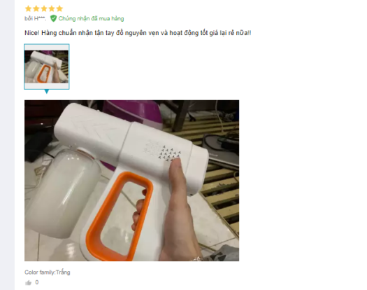 Súng Phun Khử Khuẩn cầm tay Nano K6  Tích Hợp 6 đèn UV diệt 99% vi khuẩn Máy Phun Khử Khuẩn Xịt Diệt Virus Chống Vi Khuẩn