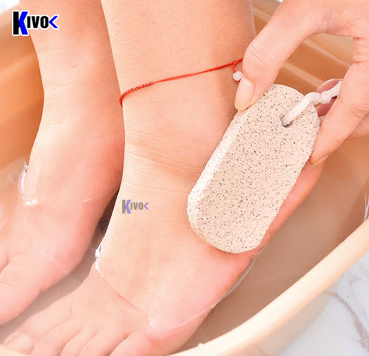 Đá Bọt Biển Chà Gót Chân Có Quai - Đá Tẩy Tế Bào, Kỳ Da Chà Chân, Đá Mài Gót Chân, Bào Gót Chân - Kivo