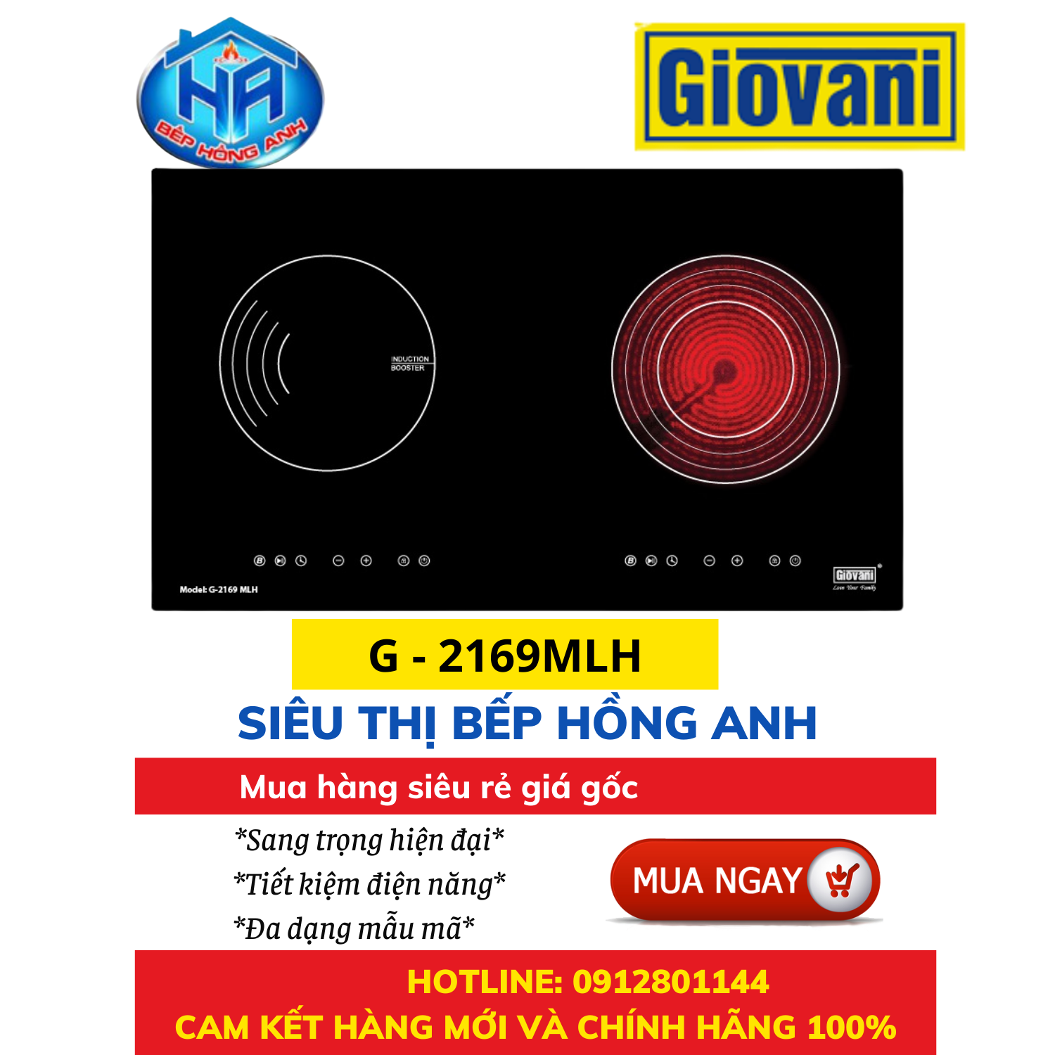 Bếp Từ Giovani G - 2169 MLH - Thiết Bị Nhà Bếp Thông Minh - Hàng Chính Hãng