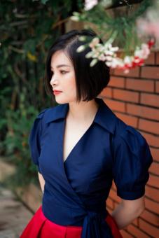 Áo croptop buộc dây eo CLARA MARE BLS4018