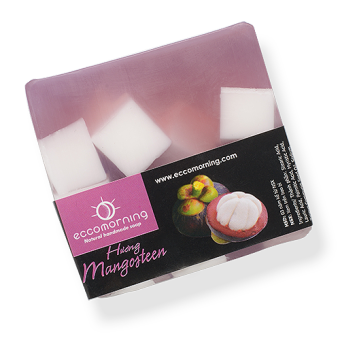 Xà Bông Thiên Nhiên Handmade eccomorning Hình Vuông Hương Măng Cụt - Mangosteen Soap