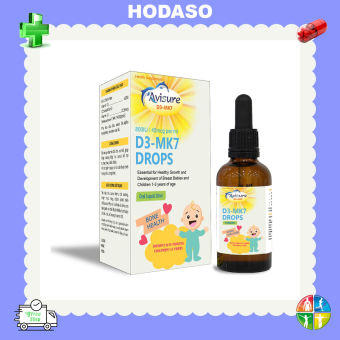 Siro Avisure D3 - MK7 Drops - Bổ sung Vitamin d3 k2, canxi cho bé, giúp xương, răng chắc khỏe