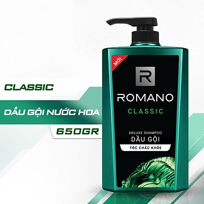 Dầu gội romano classic 650g xanh lá