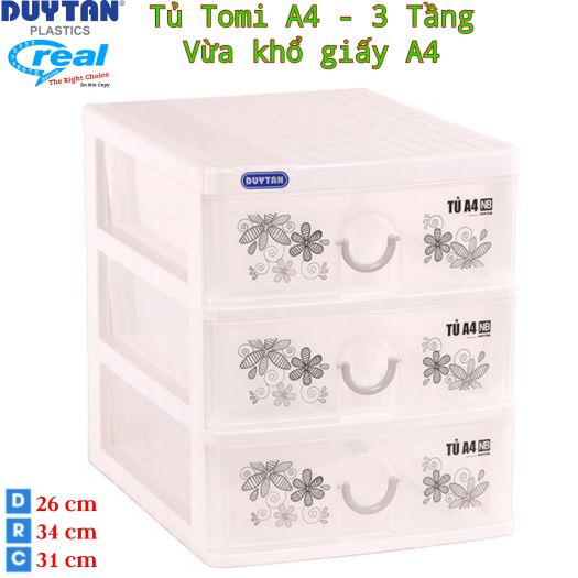 Tủ nhựa duy tân Tomi A4 nhiều ngăn - Đựng vừa giấy A4