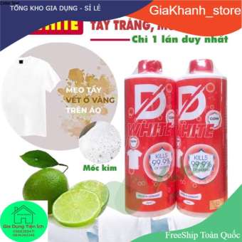 Nước Tẩy Trắng Quần Áo Thế Hệ Mới D WHITE Chai 500ml - Tẩy Mốc Quần Áo siêu trắng sạch