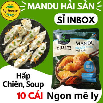 10 cái Mandu Thịt Bằm, Mandu Hải Sản CJ Cầu Tre 350g, bánh xếp Hàn Quốc Bibigo, nhanh chóng tiện lợi. Món ăn vặt hợp vệ sinh, an toàn thực phẩm, bảo quản ngăn đông. Dễ dàng chế biến. Phù hợp các quán ăn vặt tại nhà, Ly House
