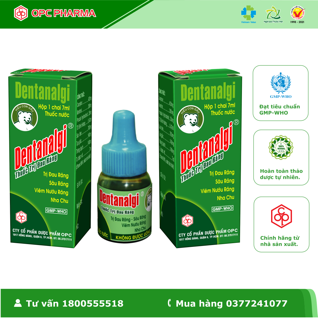 Dentanalgi opc - đau răng, viêm nướu răng, nha chu - hàng chính hãng opc