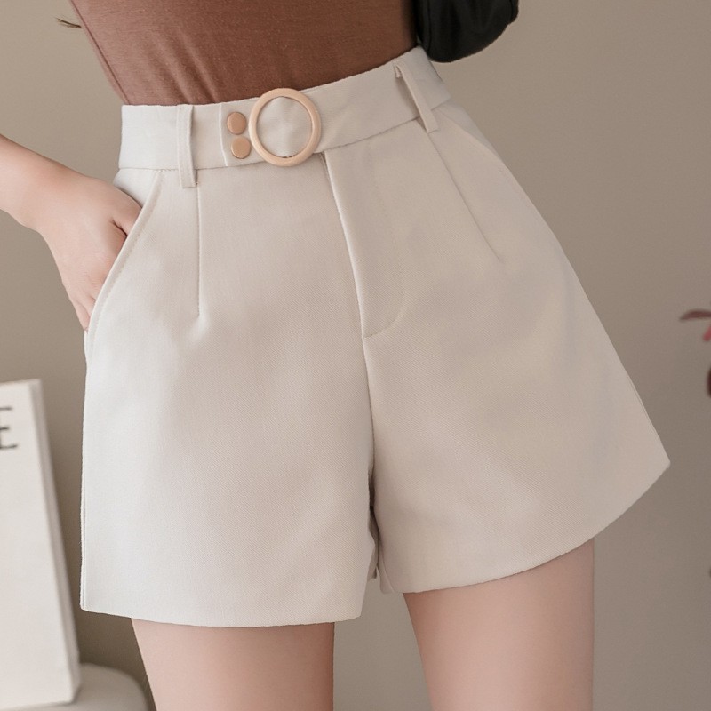 Quần short nữ cạp cao đai tròn Hàn Quốc đẹp Q028