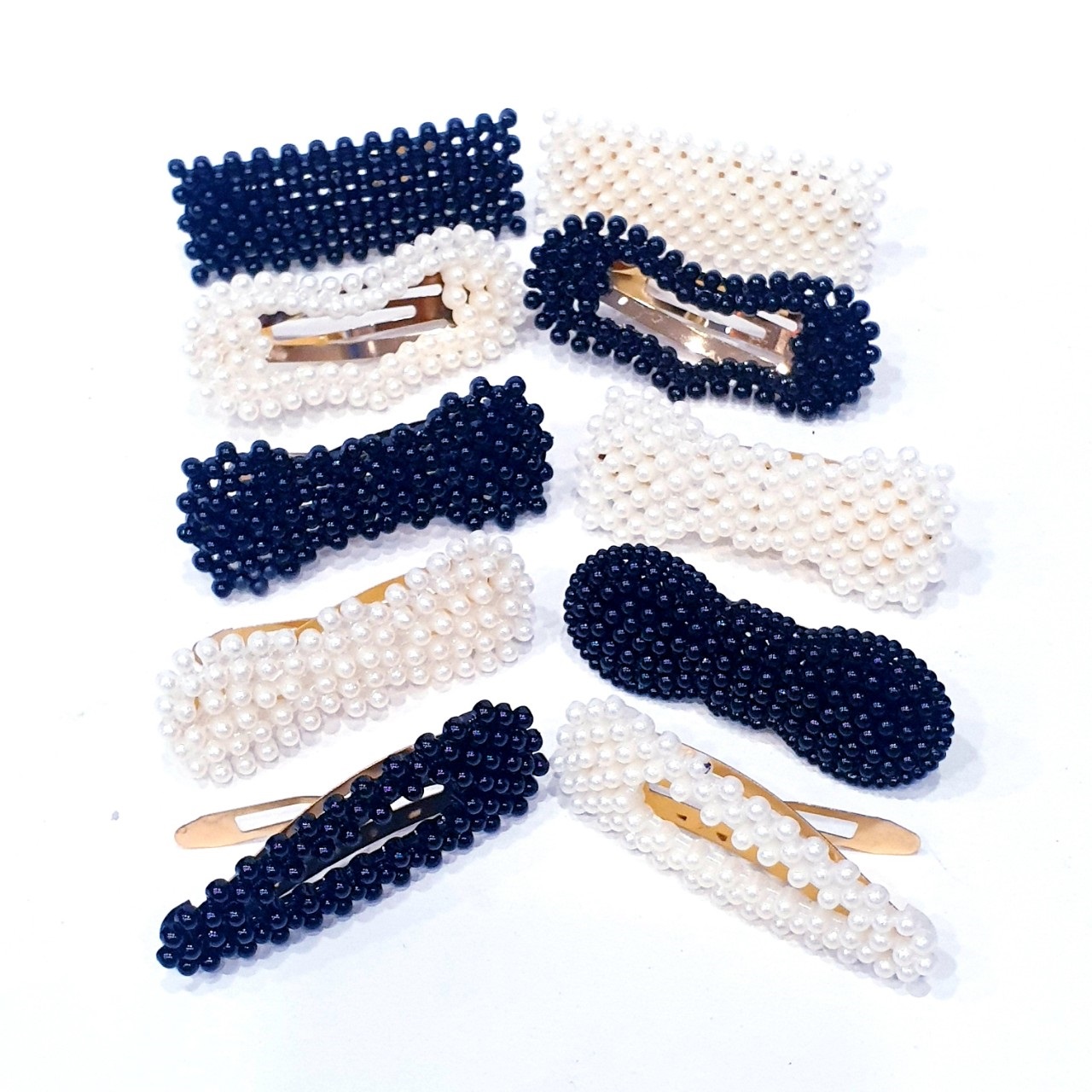 Kẹp Tóc Bấm Thời Trang Đen - Trắng  VBBET30