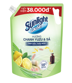 Nước Lau Sàn Sunlight Tinh Dầu Thảo Mộc Hương Chanh Sả dạng túi 3.4kg