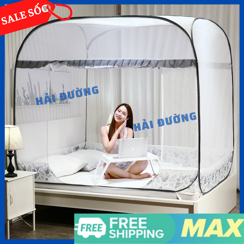 FREE SHIP- MÀN CHỤP TỰ BUNG ĐỈNH VUÔNG CHÂN VIỀN CAO CẤP, HÀNG VIỆT NAM CHẤT LƯỢNG CAO, CHỐNG MUỖI HIỆU QUẢ BẢO HÀNH 18 THÁNG