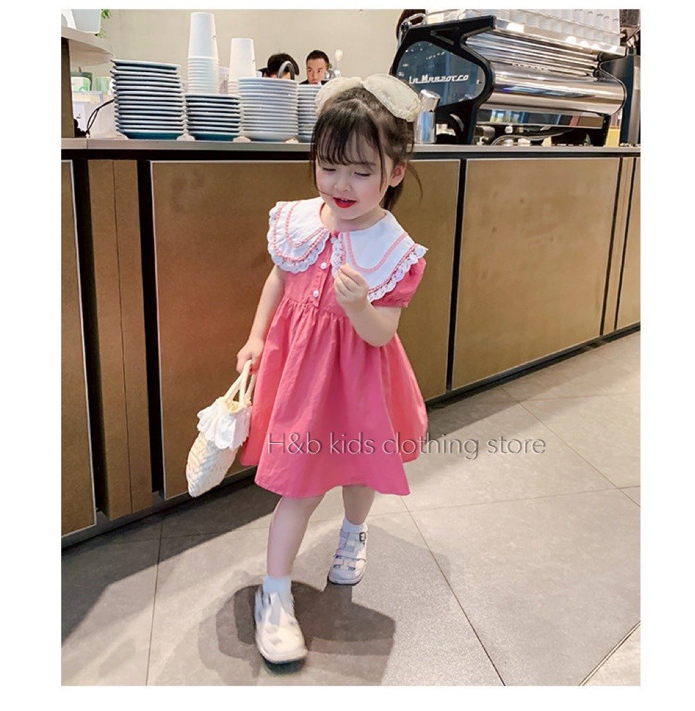 Váy đầm chất thô mềm mại thoải mái size đại cho bé gái10kg đến 36kg-đầm cho bé gái mùa hè 1 tuổi đến 5 tuổi siêu xinh-Đầm chân váy xòe rộng thoải mái tạo dáng đẹp,thấm hút mồ hôi tốt-Đầm cho bé gái thiết kế cổ sen đáng yêu