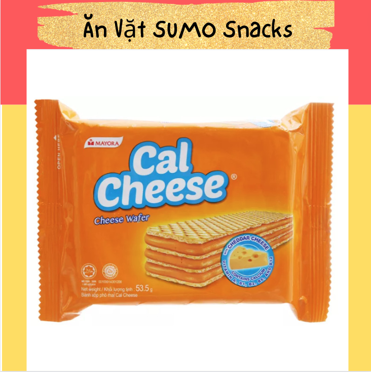 Bánh xốp nhân phô mai cal cheese gói 48g-ăn vặt sumo snack