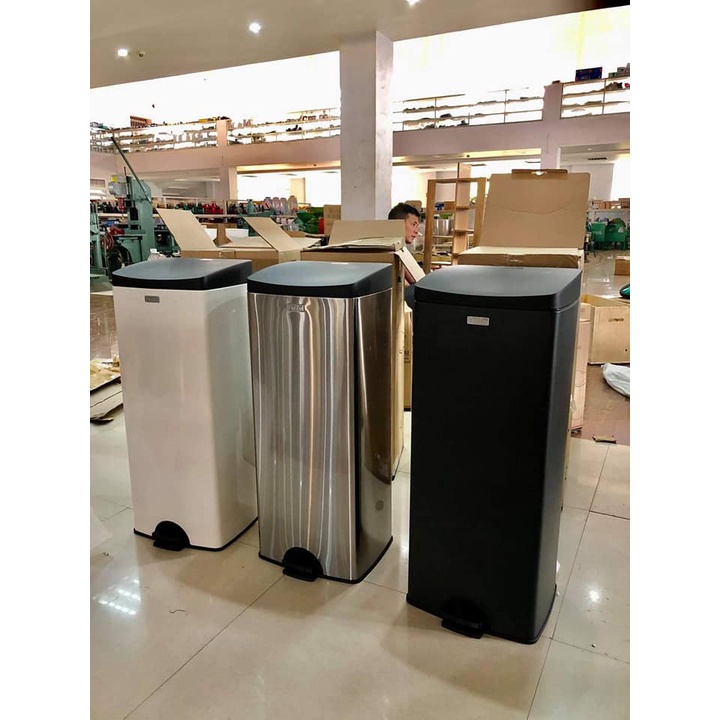 Thùng rác inox cao cấp - FITIS đạp vuông lớn