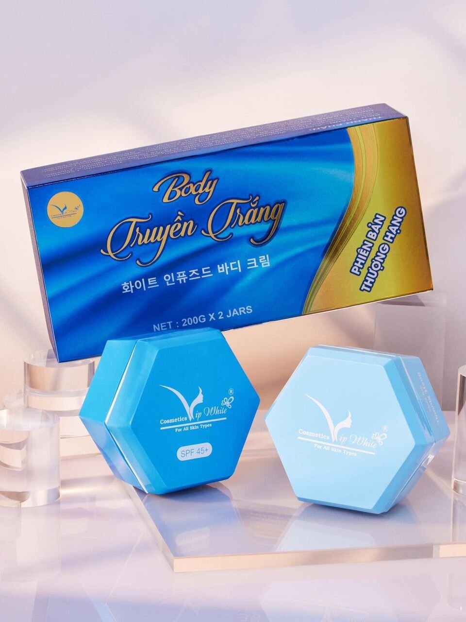 Combo kem body vip white - kem body truyền trắng hàn quốc vip white