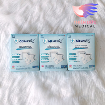 HỘP KHẨU TRANG 6D CỬU LONG 10 CÁI