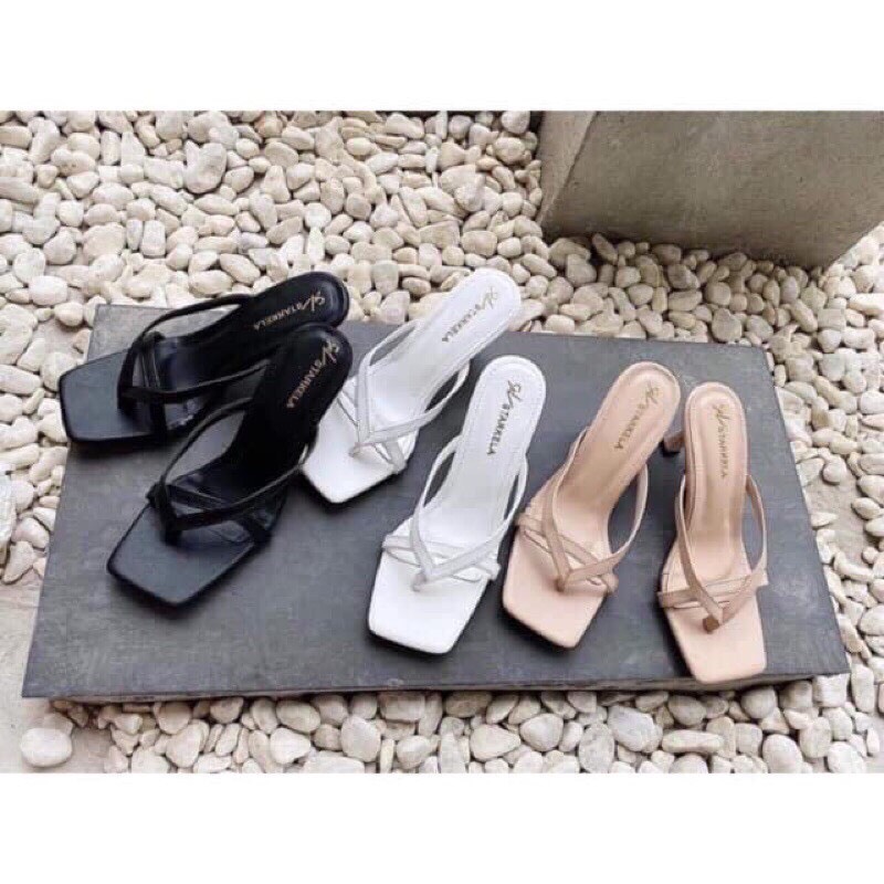 Guốc xỏ ngón quai mảnh cao gót 5p siêu sang chảnh