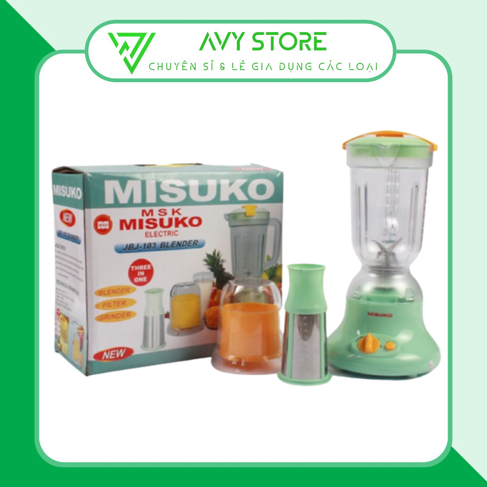 Máy xay sinh tố đa năng tiện dụng misuko jbj103 - xay thịt, xay rau củ, các thực phẩm khô