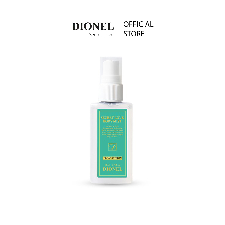 Xịt Thơm Toàn Thân Body Mist Dionel Secret Love Multi Body Mist Clean Cotton Edition 80ml