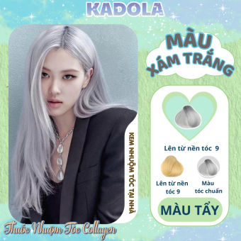 Thuốc nhuộm tóc xám trắng KADOLA màu tẩy tặng kèm dụng cụ nhuộm tóc tại nhà