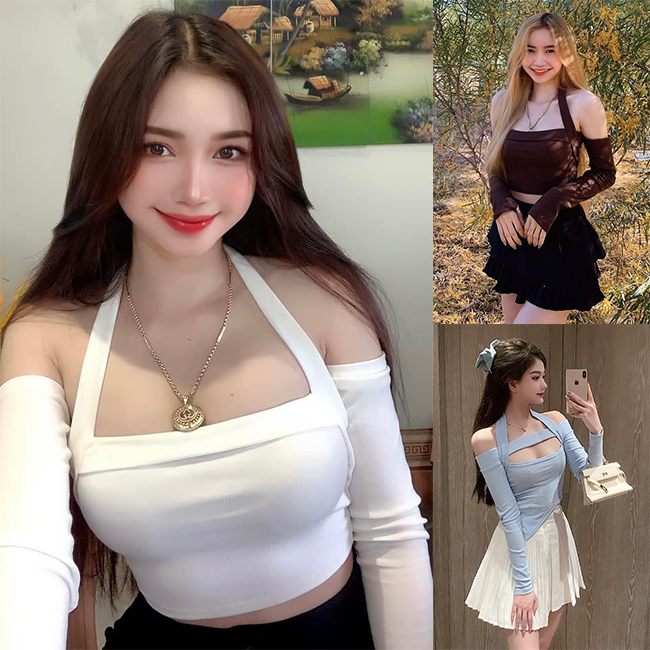 Áo kiểu hở vai tay dài vạt nhọn kiểu hàn quốc cá tính gợi cảm “hở vai adam”