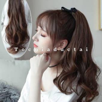 Tóc giả nữ cột / Tóc giả buộc xoăn đuôi sợi tơ cao cấp