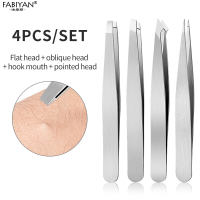 Eyebrow Tweezers Hairs Puller ​Stainless Steel Pointed Tip Slanted Eye Brow Clips Removal Makeup Tool