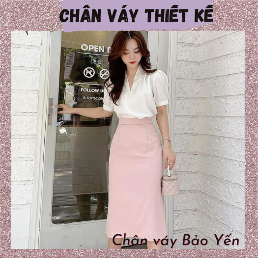 BELY | V761 - Váy đầm 7 mảnh xòe silk lạnh thiết kế choàng vai - Xanh mint,  Hồng pastel - Bely | Thời trang cao cấp Bely