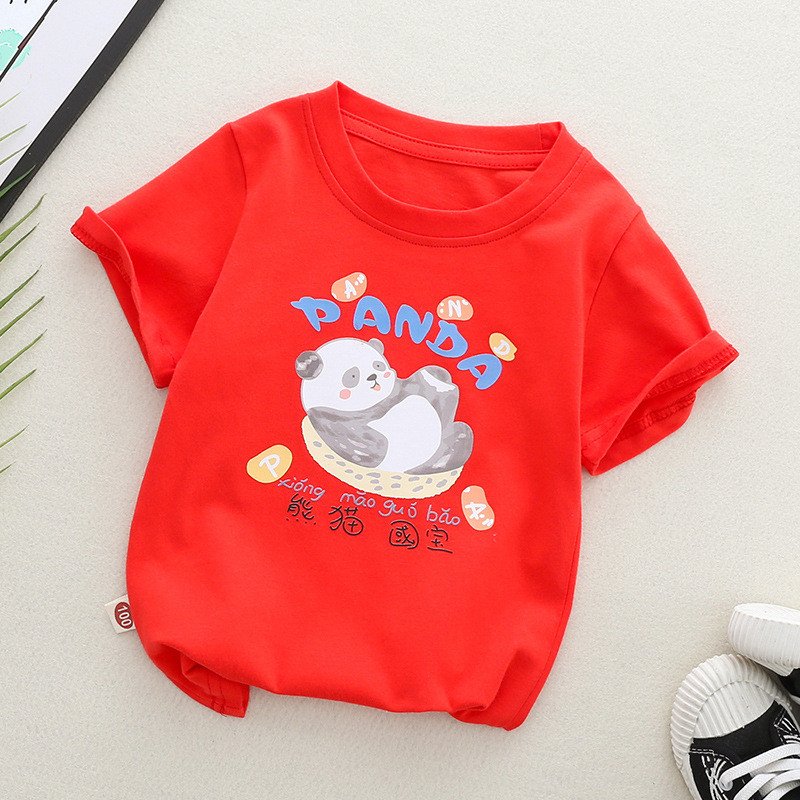 Áo thun cho bé gái và bé trai mùa hè 18-45kg mẫu " gấu panda". ma63