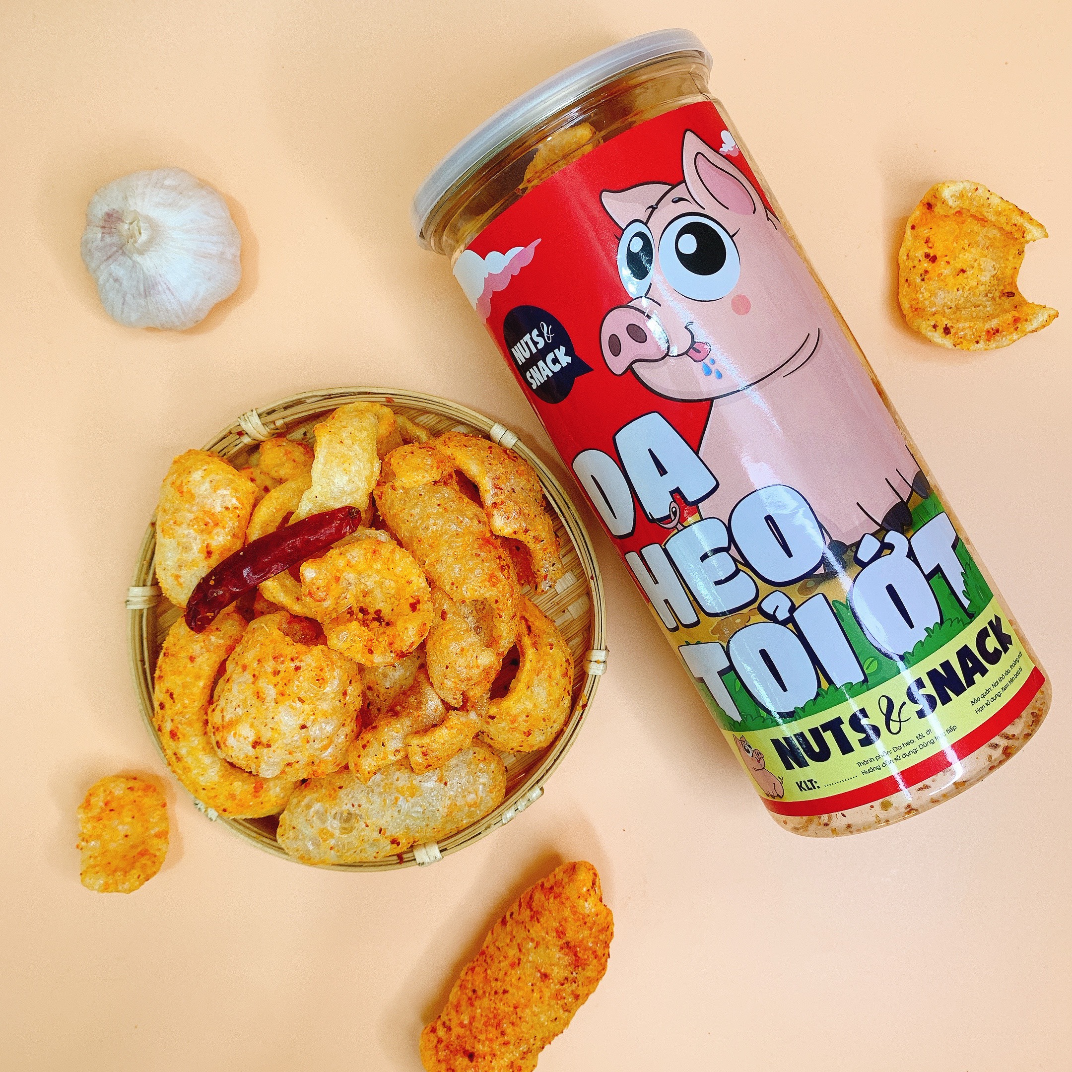 Da heo tỏi ớt hủ 160g - ăn vặt gàbeo