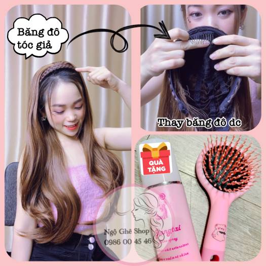 Băng đô bính kèm tóc giả tự nhiên, nhẹ đầu, thoải mái, sử dụng dễ dàng