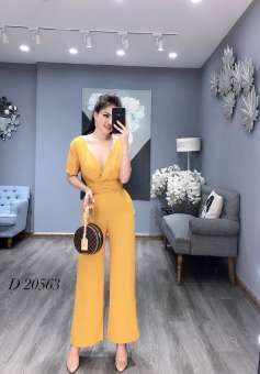 Sét bộ jumpsuit dài lụa chéo hàng chuẩn shop 40-53 -QH