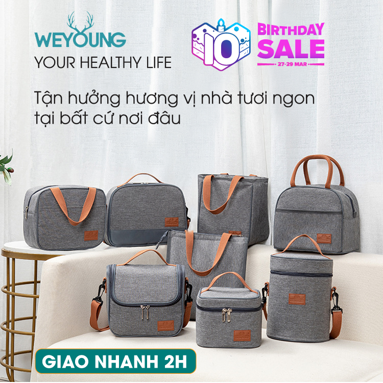 Túi đựng hộp cơm cao cấp. Túi giữ nhiệt đa năng nhiều lớp. Túi đựng đồ ăn trưa. Túi chống toả nhiệt, dày dặn, phong cách Hàn Quốc thời trang