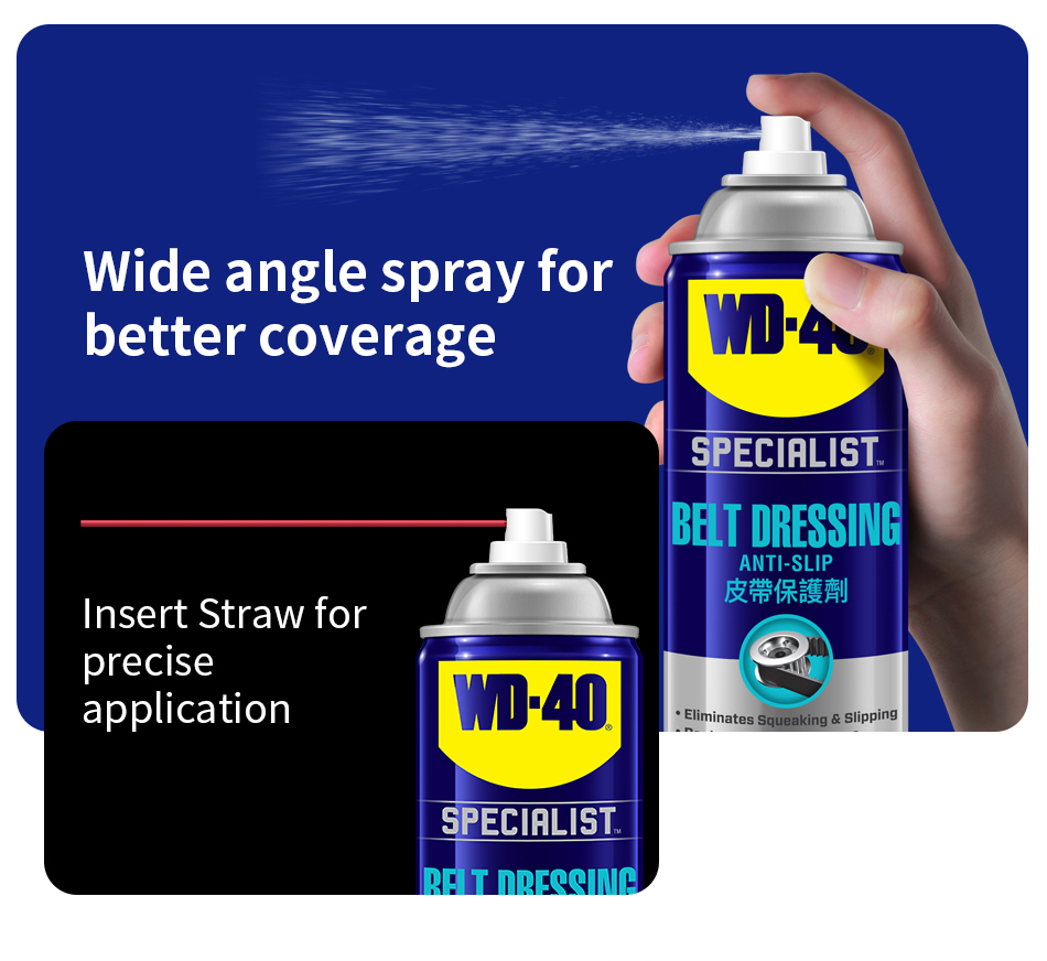 BUNDLE OF 12] WD40 Specialist Belt Dressing Spray 360ml - Eliminates belt  squeaking and slipping, extends belt life - WD-40 Specialist Automotive |  Lazada Singapore